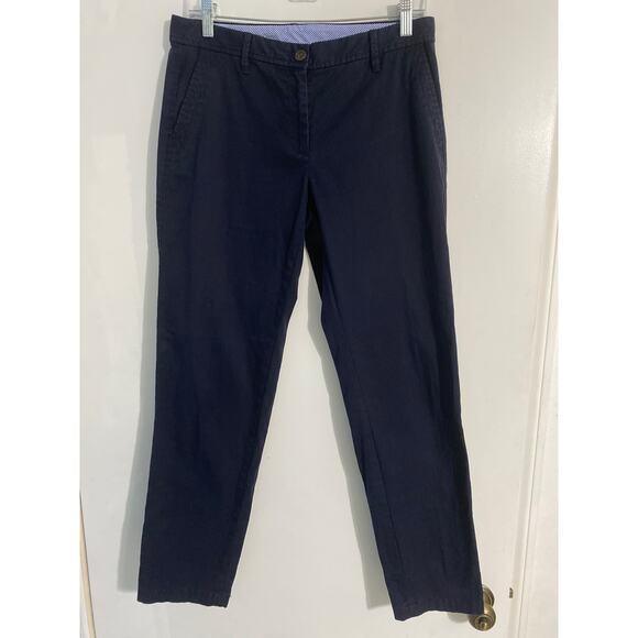 Talbots relaxed chino pants women’s size 2 navy blue straight leg cotton stretch - Picture 1 of 4